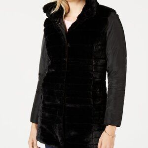 Maison Jules Womens Reversible Faux Fur Jacket Size XX-Large